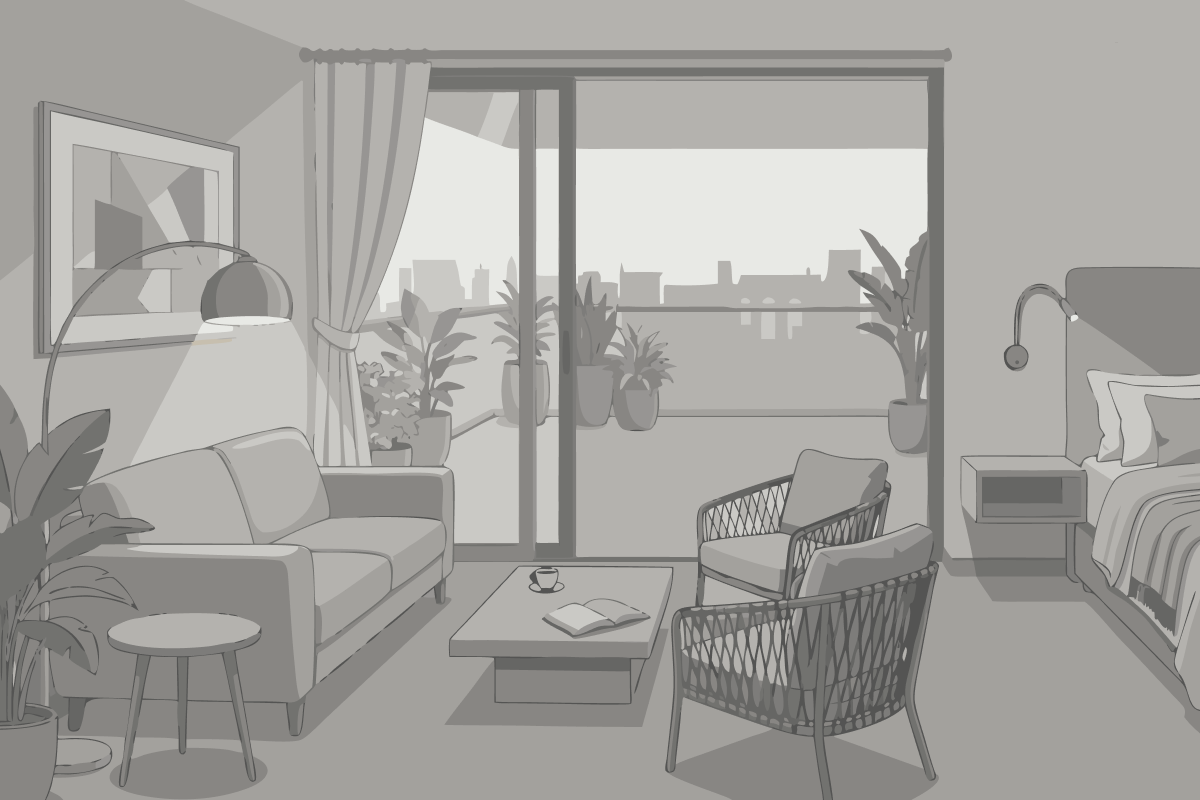 Apartamento de 3 quartos luxuosos com vista frontal do mar